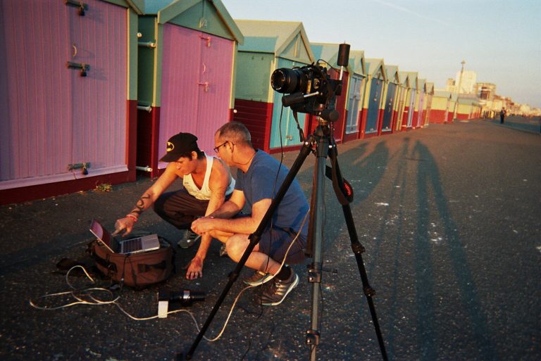 Documentation of the making of Assisted Self Portrait of Ben Evans from Assembly by Anthony Luvera